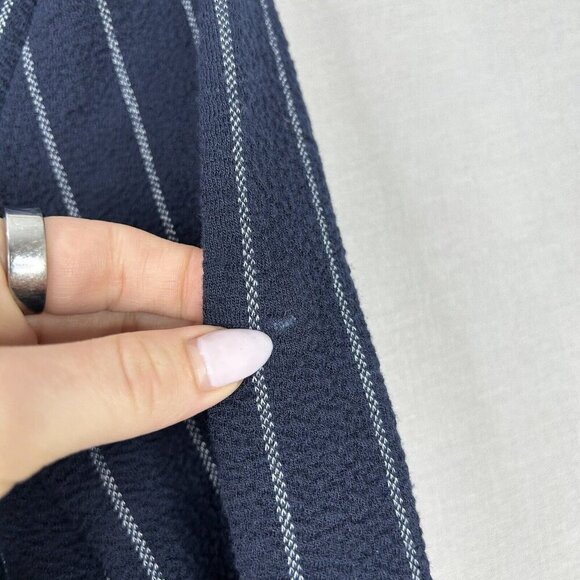 Harlyn Anthro Womens Jacket Extra Small Blue Pinstripe Longline Blazer Cardigan - Picture 4 of 16